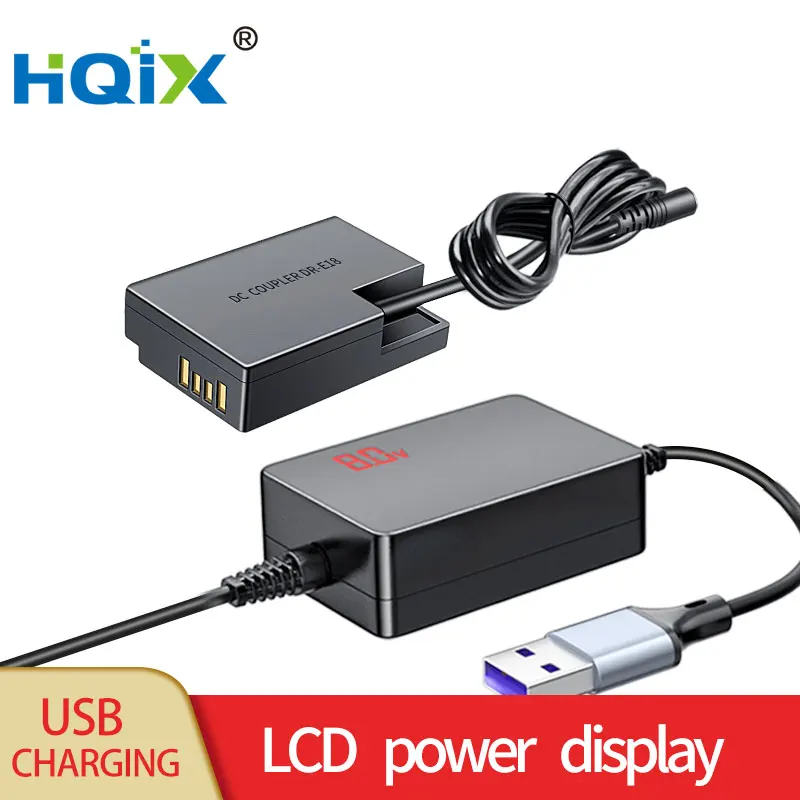 

HQIX for Canon EOS R8 RP R50 77D 200D 200DⅡ 250 750D 760D 800D 850D 8000D 9000D Camera ACK-E18 Virtual Battery USB Power Adapter