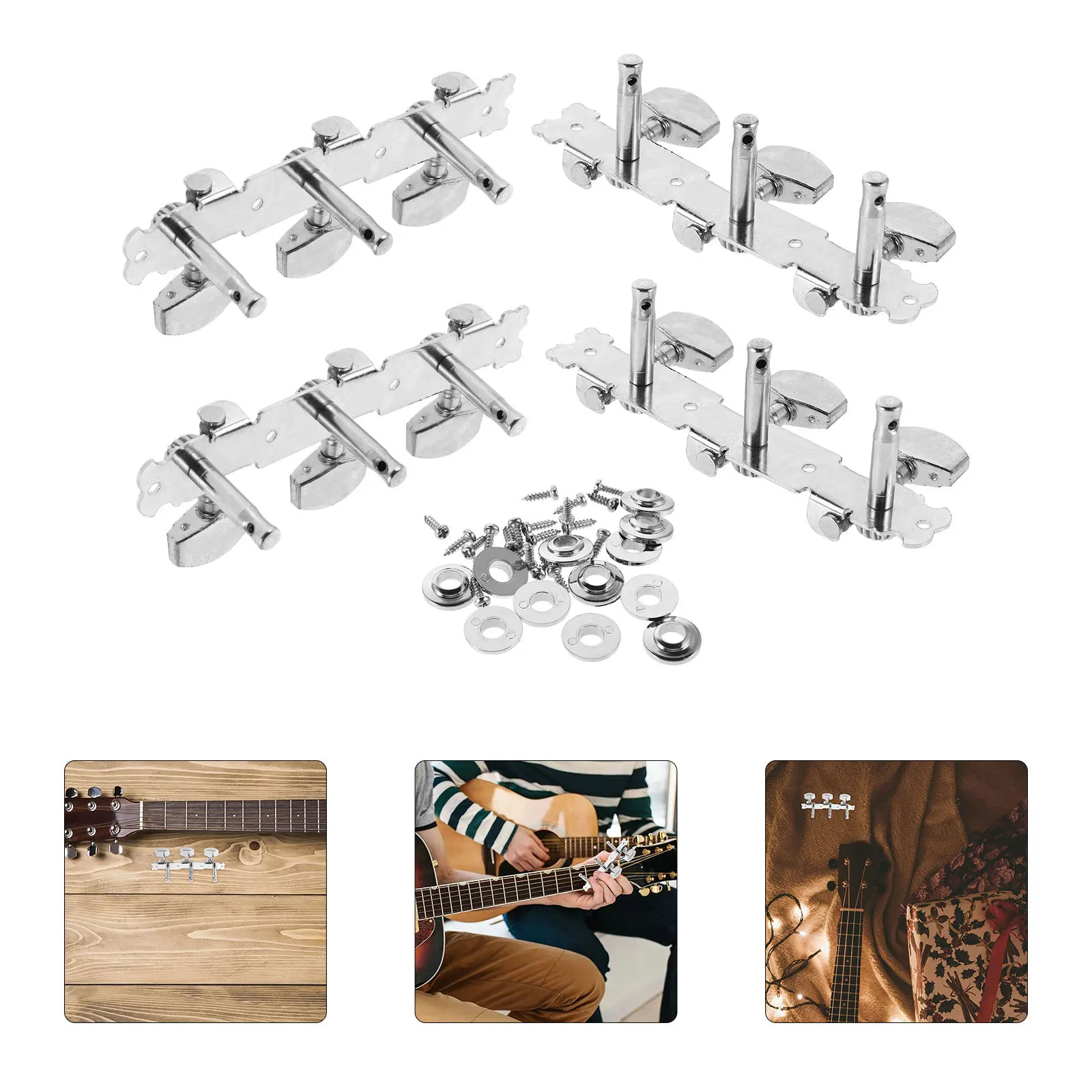 

2Sets Guitar Tuning Pegs Semi-Closed Machine Heads Electric Guitar Smooth Precise String Adjustment Replacement