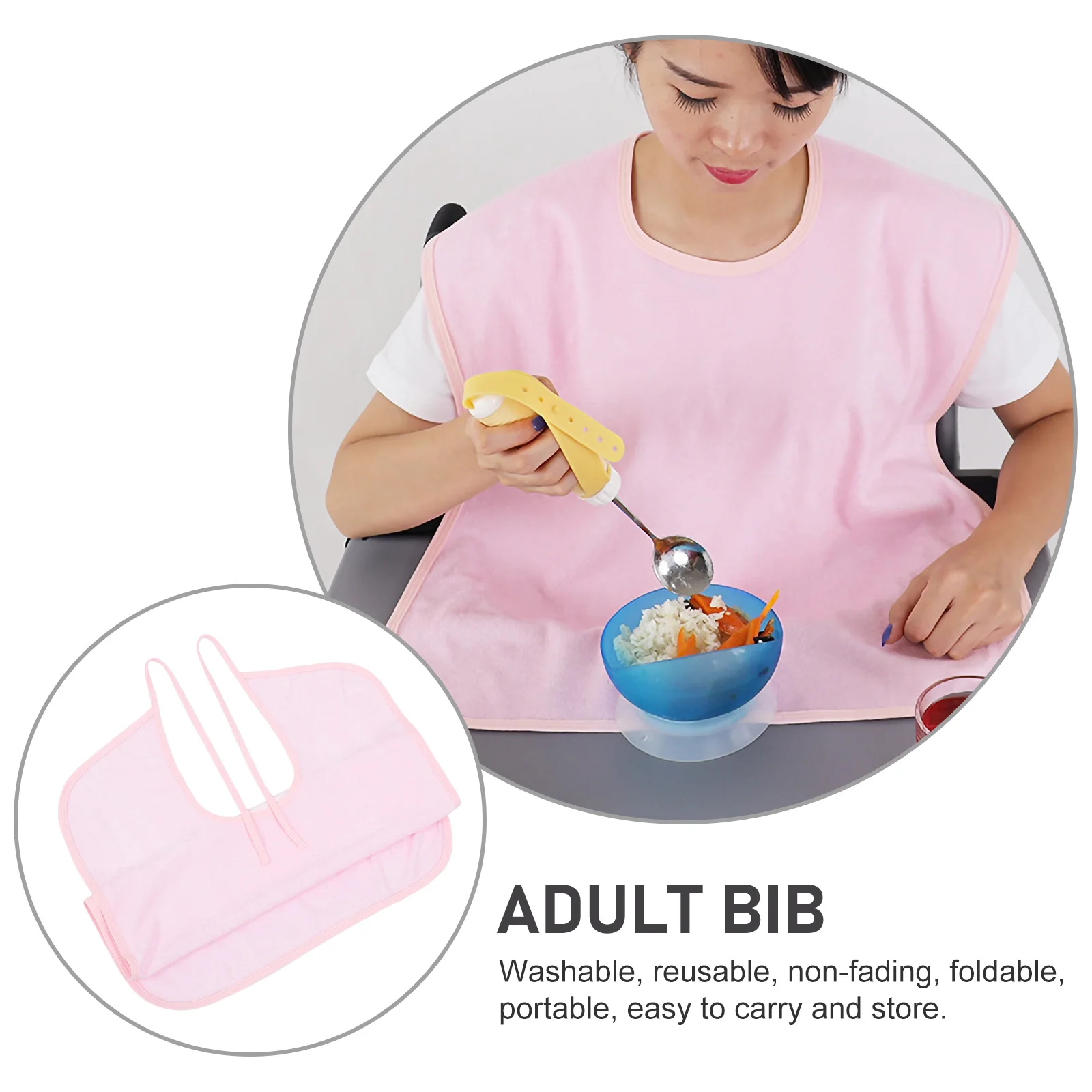 

Eating Bibs Adjustable Waterproof Aprons For Adults Elder Patient Meal Protector Bamboo Fiber Lightweight Reusable Adult