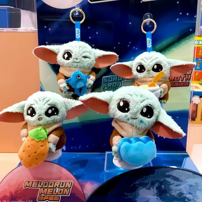

Genuine Star Wars Grogu Full Belly Planet Series Plush Keychain Blind Box Trendy Collect Toys Bag Pendant Doll Mystery Cute Gift