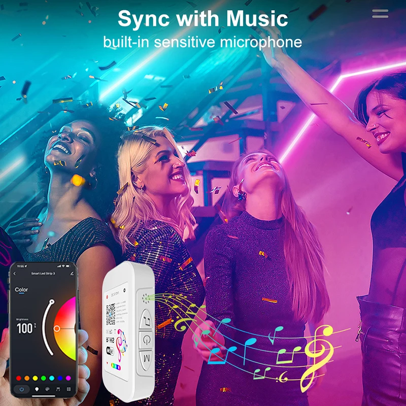Kontroler Rgb Wifi Smart Life Music Sync Rgb Strip LED Lights Controller For Rgb Tape Smart 24key Led Controller Tuya Wifi