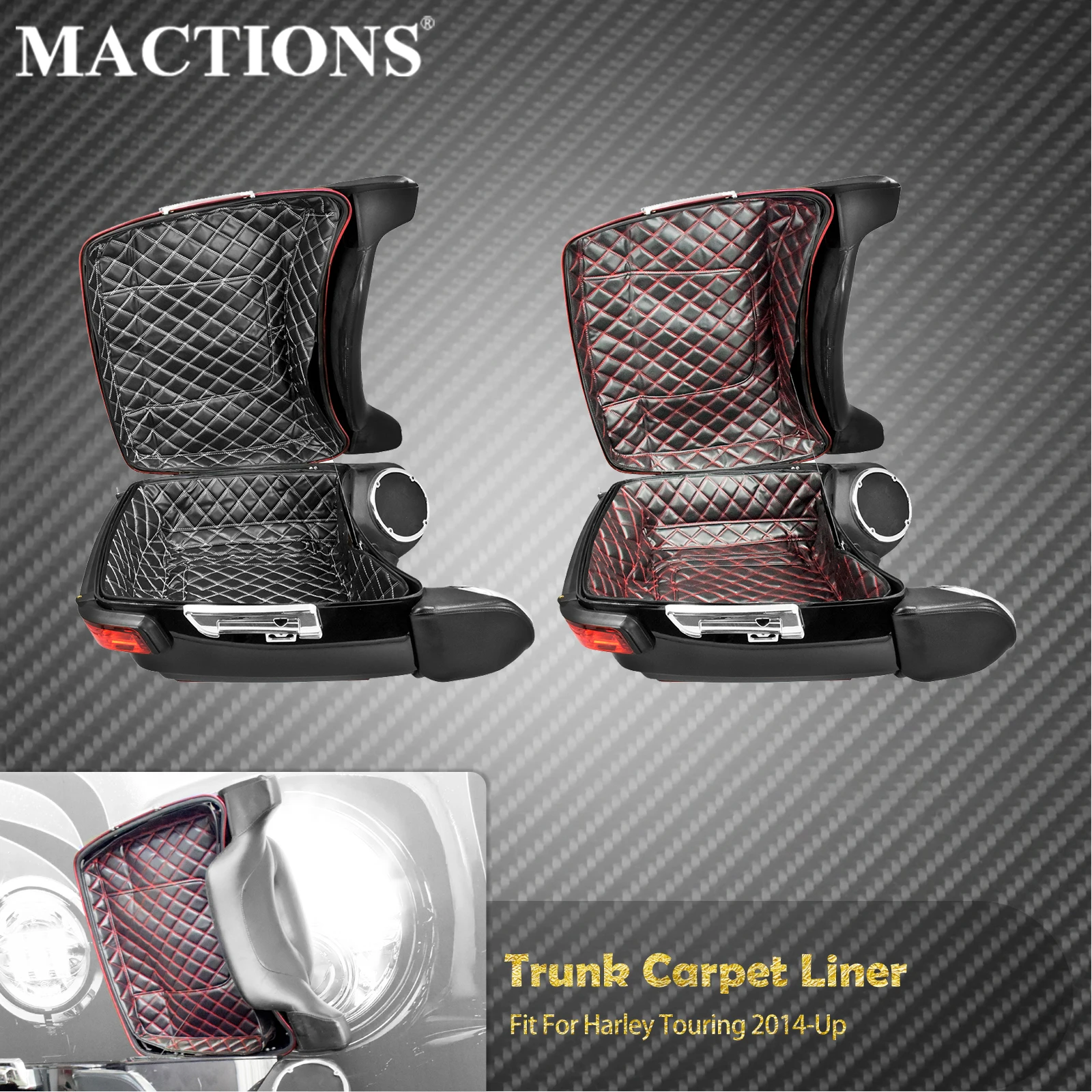 Motorcycle Pack Trunk Carpet Liner Leather Bags Inserts Inner Pad For Harley Touring Limited CVO Electra Street Road Glide FLHR