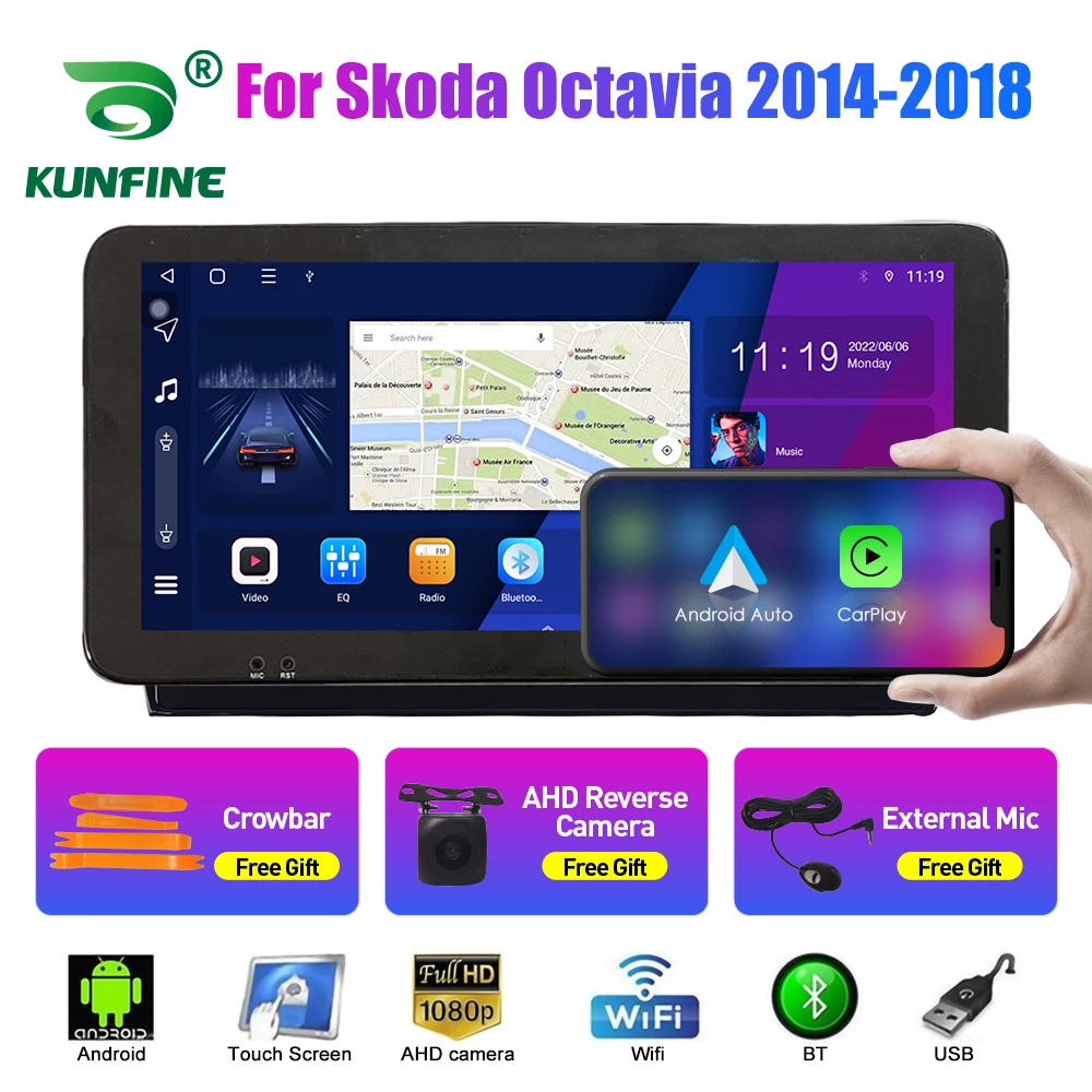 

10.33 Inch Car Radio For Skoda Octavia 2014-2018 2Din Android Octa Core Car Stereo DVD GPS Navigation Player QLED Screen Carplay