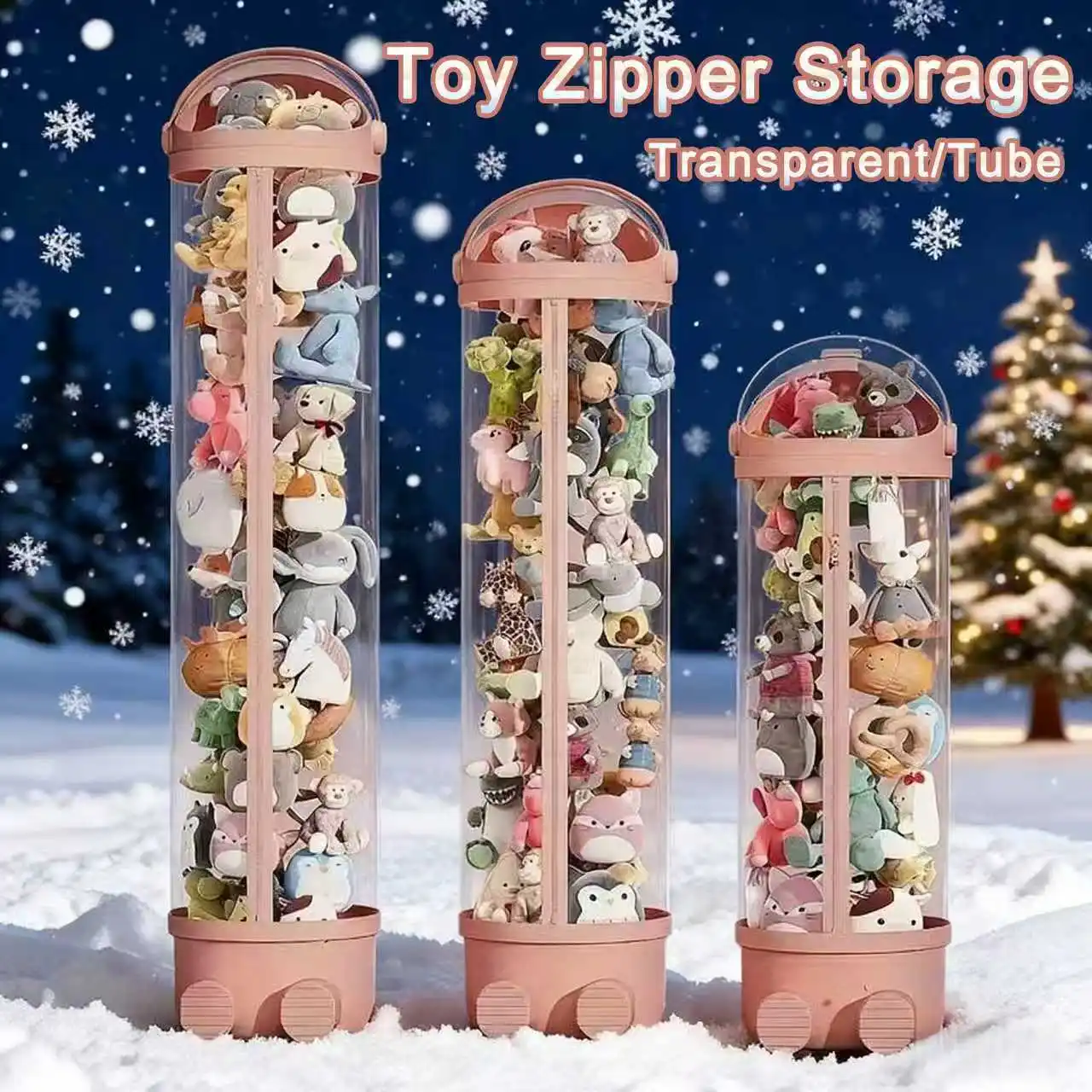 

Doll Storage Box Transparent Plush Toy Organization Astronaut Doll Storage Box DIY Zipper Children Toy Chests Kid Christmas Gift