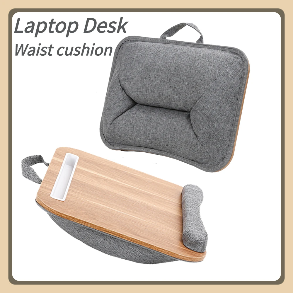 MUMUCC Portable Laptop Desk Soft and Comfortable Foam Particles Small and Portable Computer Desk for Bed Sofa Waist Cushion