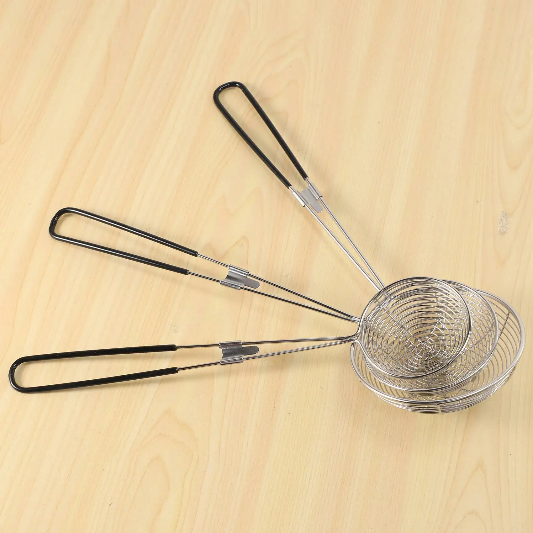 

MARQ 3-Piece Set of Round Hot Pot Strainer-Stainless Steel Asian Shabu-Shabu-Shabu Spider Skimming Spoon Set, Mesh Spoon