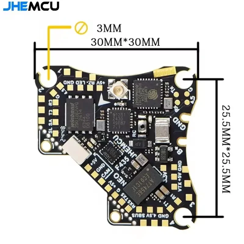 JHEMCU F435 NEO 1S AIO Flight Control Met 4-in-1 Geïntegreerde 5A ESC Dshot300 Externe TYPE-C Board voor RC FPV Drone