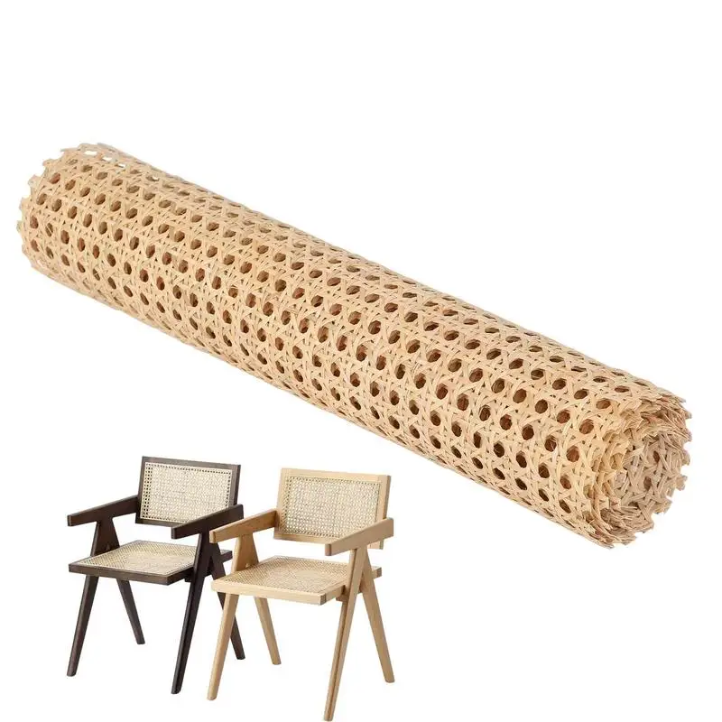 

Rattan Webbing Roll Adjustable Caning Material For Chair Ceiling Cabinet Furniture DIY Projects Woven Open Mesh Cane for home