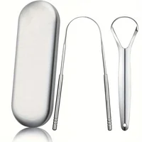 Raspador de Lengua de Acero Inoxidable para Adultos y Niños – Limpiador Lingual Portátil