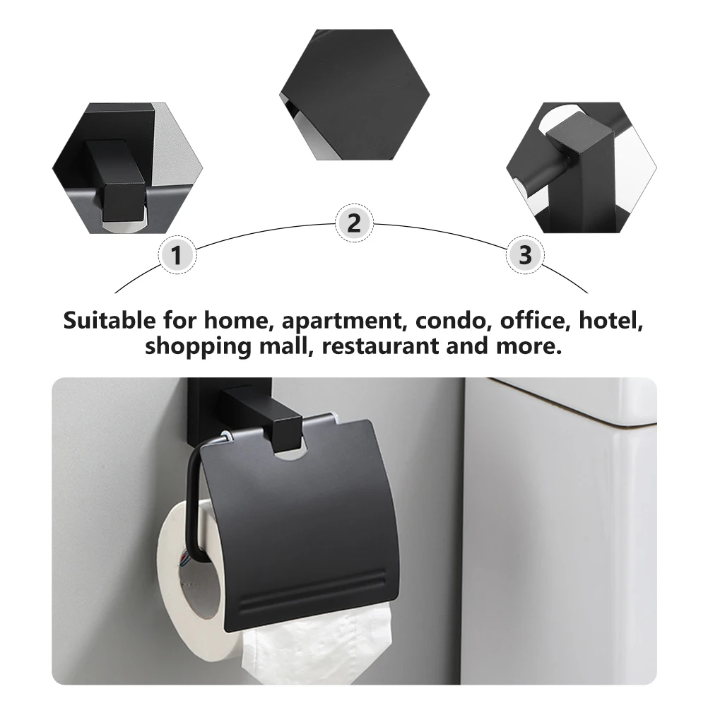 

Toilet Tissue Rack Space Aluminum Wall Hanging Bathroom Punch Free Simple Design Anti Rust Corrosion Proof Home Hotel Office