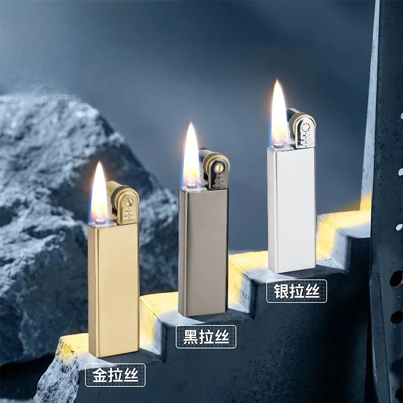 New Mini Compact Grinding Wheel Open Flame Metal Lighter Creative Personality Men's High Value Gift