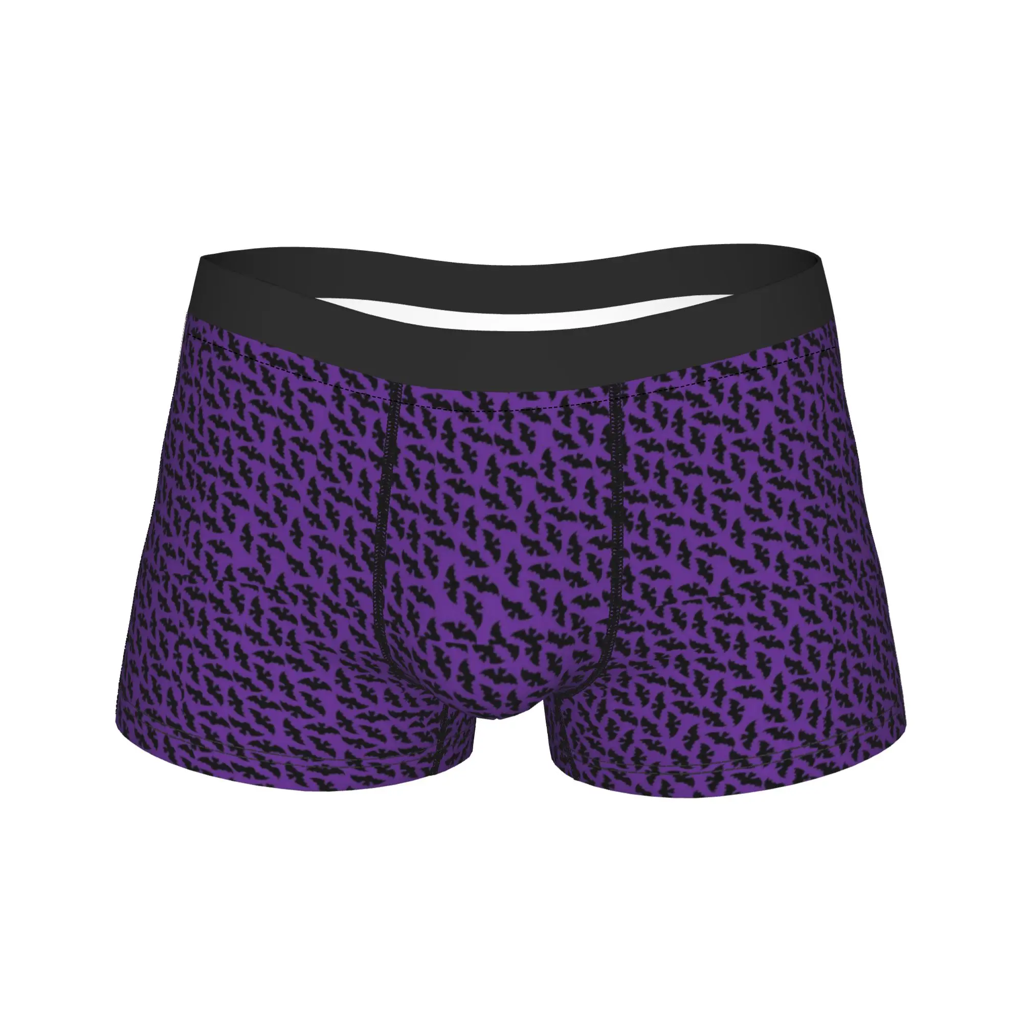 Dark Purple Geometric Abstract Texture Shorts Briefs  Underwear Quality Men Novelty Boxershorts Design Plus Size Underpants