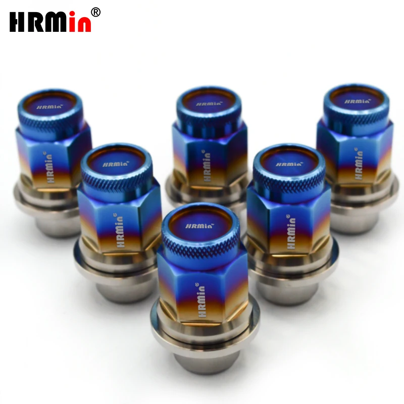 HRMin 10.9 grade burnt blue Gr.5 titanium wheel lug nut titanium nut  M12*1.5*45mm for Toyota Lexus etc.