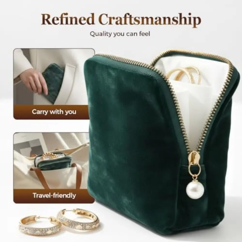 

Large Capacity Jewelry Storage Bag Multi-functional Dust-proof Jewelry Bag Multiple Compartments Zipper Jewelry Organizer