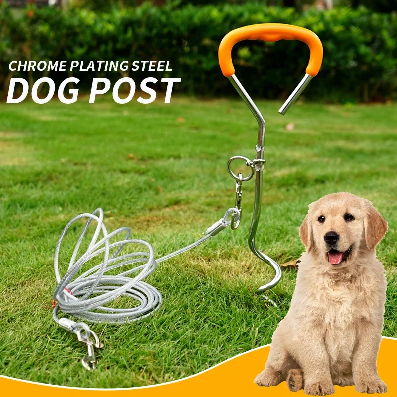 CLS Outdoor Camping Pet Supplies Stainless Steel Dog Leash Fixed Stake Dog Stake Ground Stake Wire Rope Matching Ground Spike