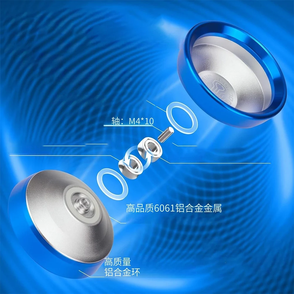 YoYo Ball Unresponsive Inlaid stainless steel ring Aluminum Alloy Advanced Fade Exquisite for Competition  Strings yoyo