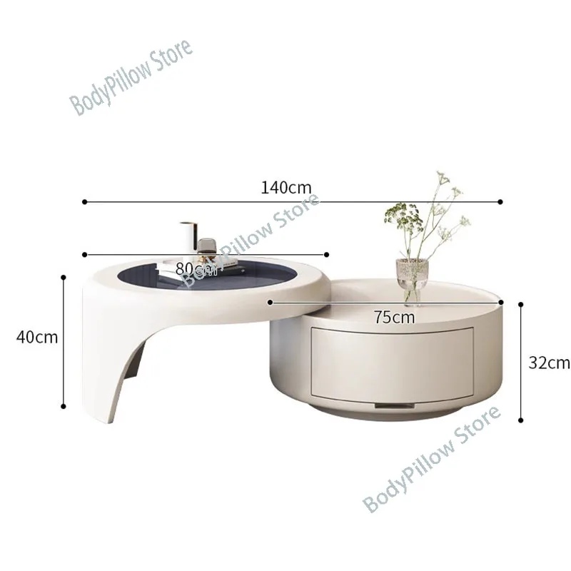 

Storage White Coffee Tables Luxury Decor Simplicity Unique Glam Round Table Basses De Salon Home Furniture