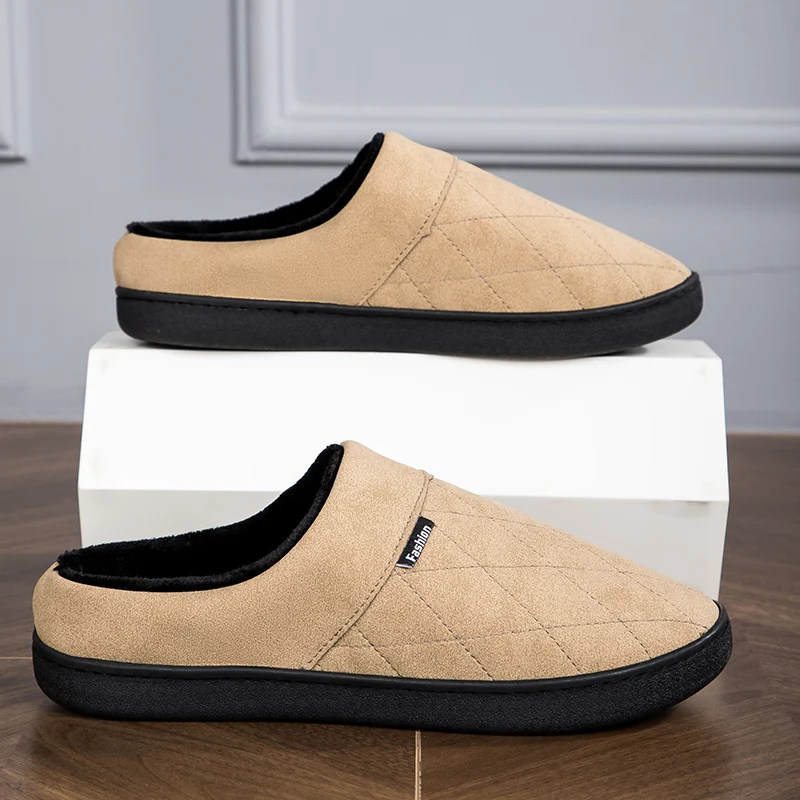 YRZL شبشب شتوي غير قابل للانزلاق للرجال أحذية منزلية غامضة حرارية داخلية وخارجية دافئة 2025 أحذية منزلية خفيفة الوزن للرجال #3