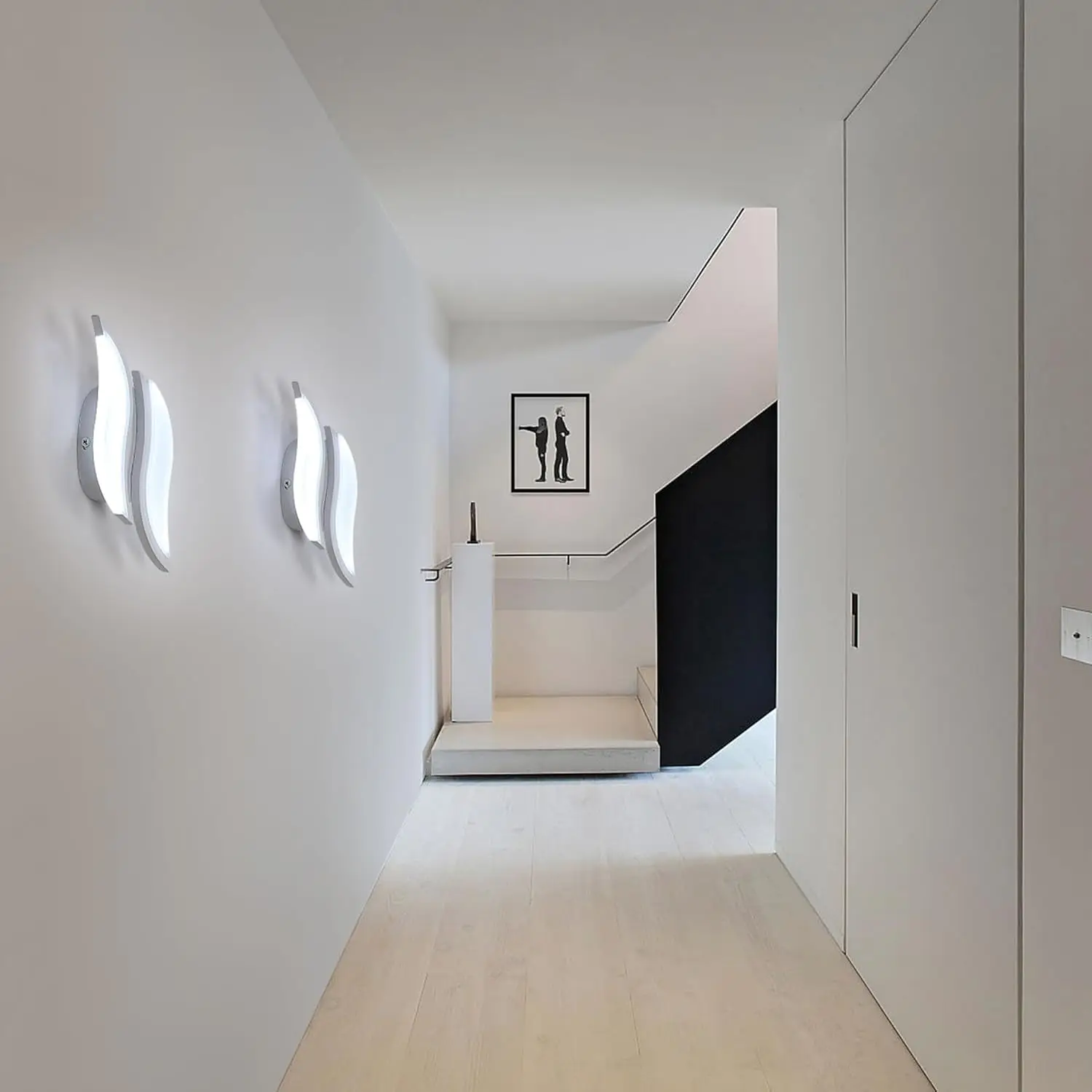 Moderne LED-Wandleuchte für Innenräume, 12W Weiße LED-Wandlampe, 6500K Kaltlicht, Acryl-Blattförmige Wandleuchte für Schlafzimmer – Detail 7