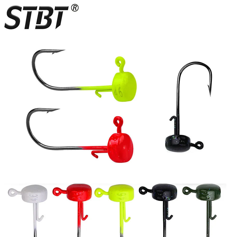 5PCS Sharpened Lead Jig Head Hooks for Soft Worm Lure Anti-Shedding Fishing Tackle for Bass Mandarin Fish Wild Fishing