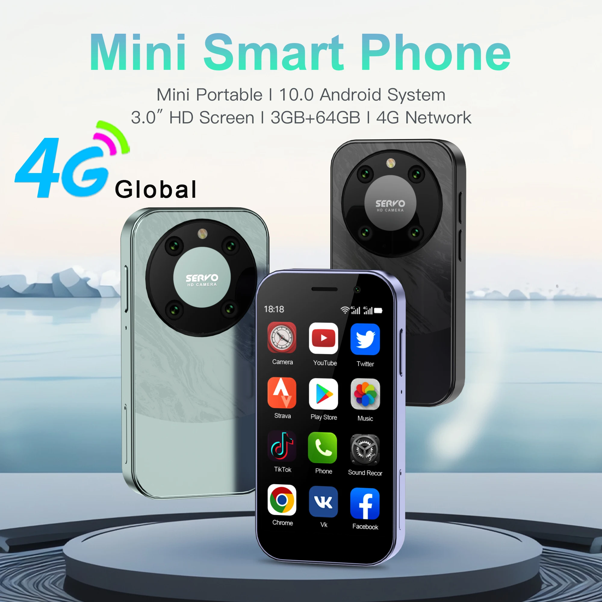 2024 New SERVO KING9000 4G LTE Cellular Mini Smartphone 16G/64G Android 10.0 2000mAh 3.0'' Display Small Mobile Phone Low Price