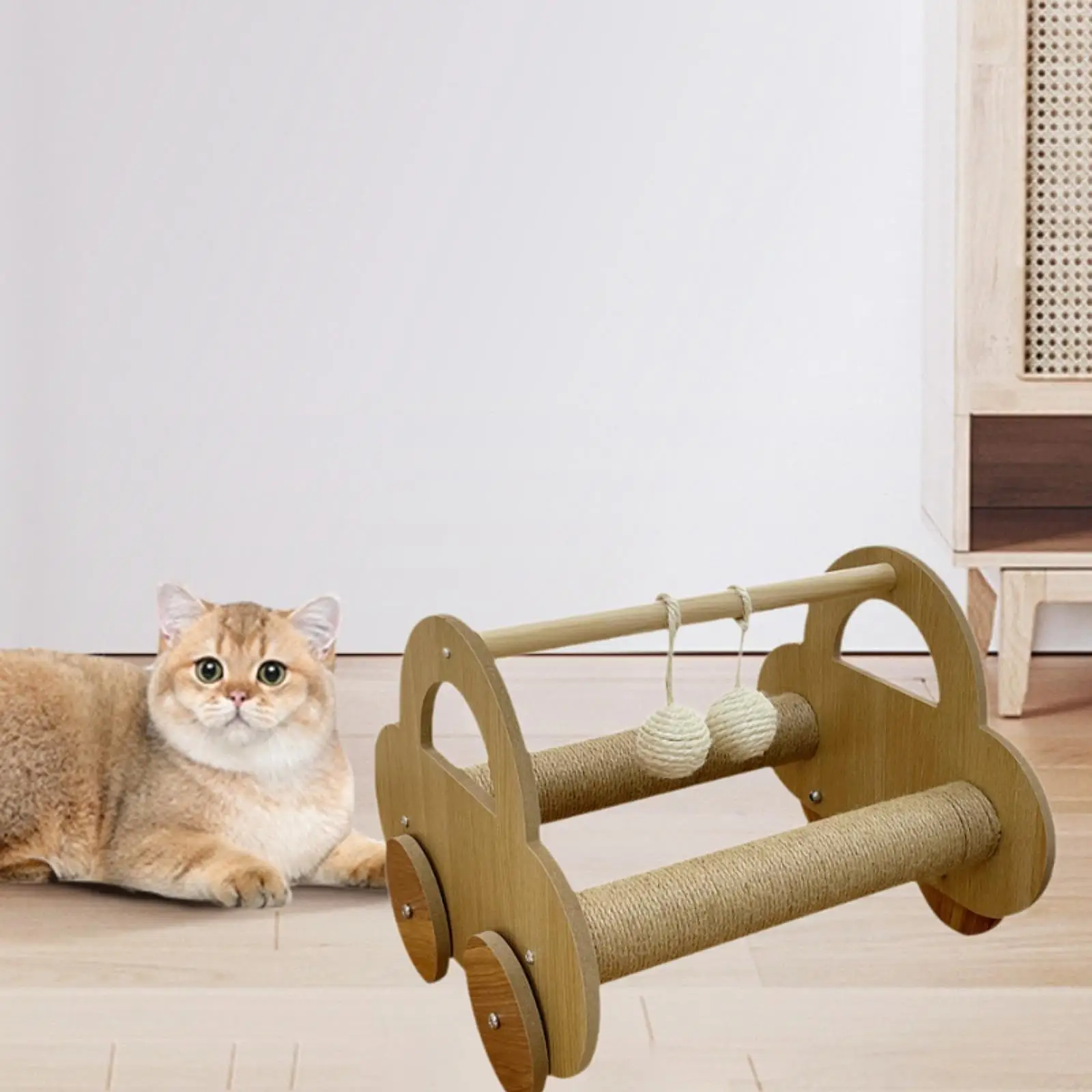 ไม้ Cat Scratcher ของเล่นประหยัดพื้นที่เฟอร์นิเจอร์ Protector สัตว์เลี้ยงอเนกประสงค์ Interactive ของเล่นสําหรับ Keeping แมว Fit และปกป้องเฟอร์นิเจอร์