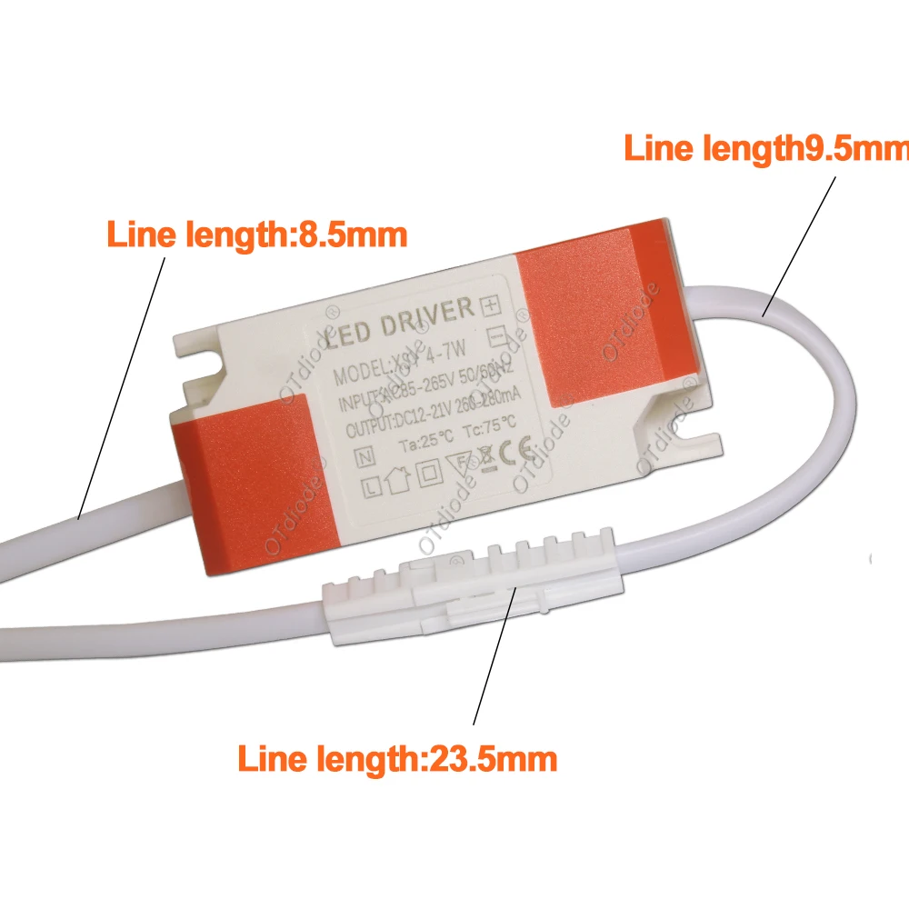 ダウンライトストリップ用のLED定電流ドライバー、外部電源出力、280ma、1-3w、4-5w、4-7w、8-12w、18-24w、12Vストリップ