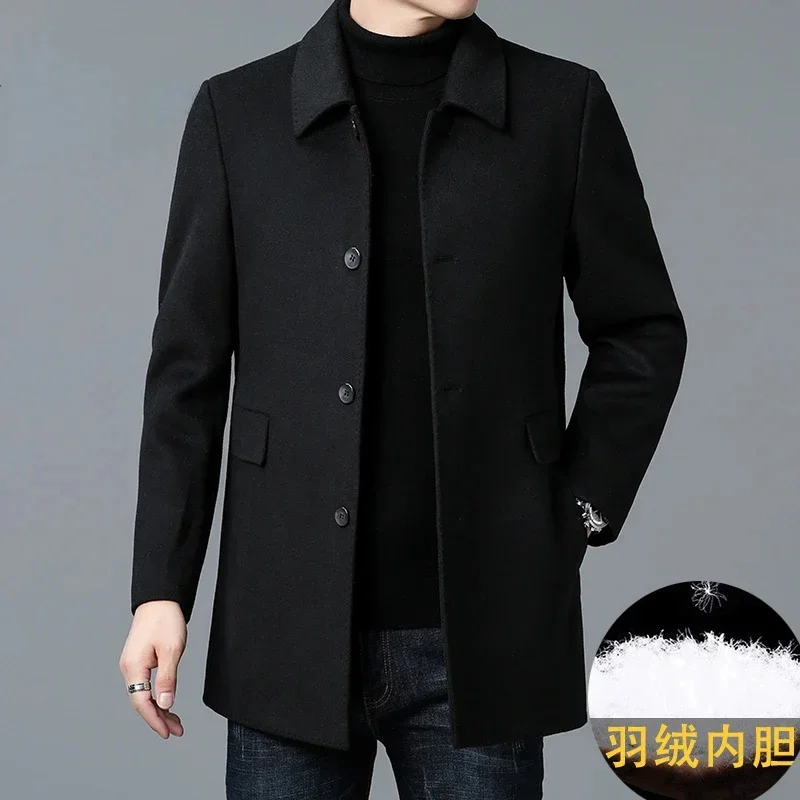 2025 New Winter Jacket Men Double Faced Cashmere Coat Men's Mid Long High End Woolen Coats Man Clothing Casaco Masculino FCY4541