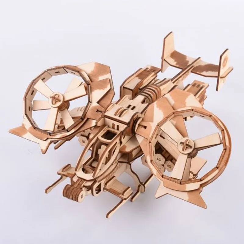 RDA GUNSHIP Wooden DIY Hand Assembled Large Puzzle Toy 3D Wooden Jigsaw Simulation Model Adults Hardcover 3D Puzzle Gifts