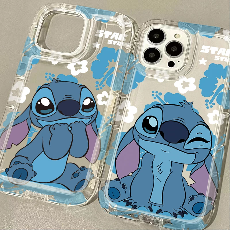 Disney Friends Stitch Flower Clear Phone Case for IPhone 14 17 Air 16 15 13 12 11 Pro Max 7 8 Plus XR X XS Max SE 2020 Cover - náhled 2