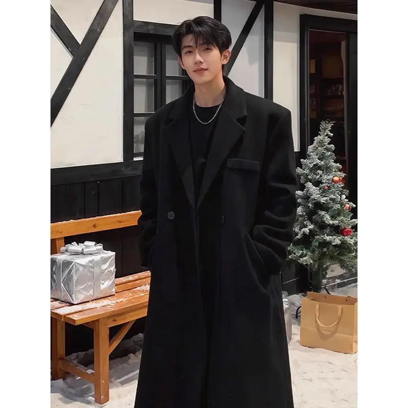 

Мужское пальто из смесовой шерсти в корейском стиле: мягкая, пушистая, ворсистая, плюшевая, велюровая, пуховая, флисовая, ворсистая на ощупь ткань