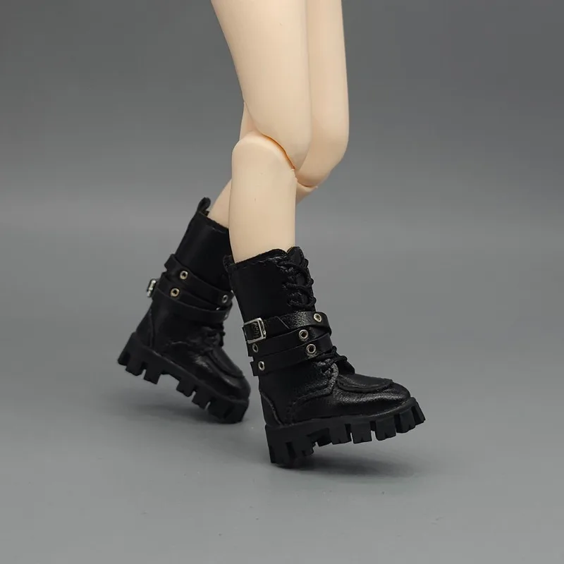 

1/6 Scale Female Soldier Black Pu Leather Medium Boots Hollow Shoes Model for 12'' Bjd Ob22/0b24 Action Figures Body Dolls