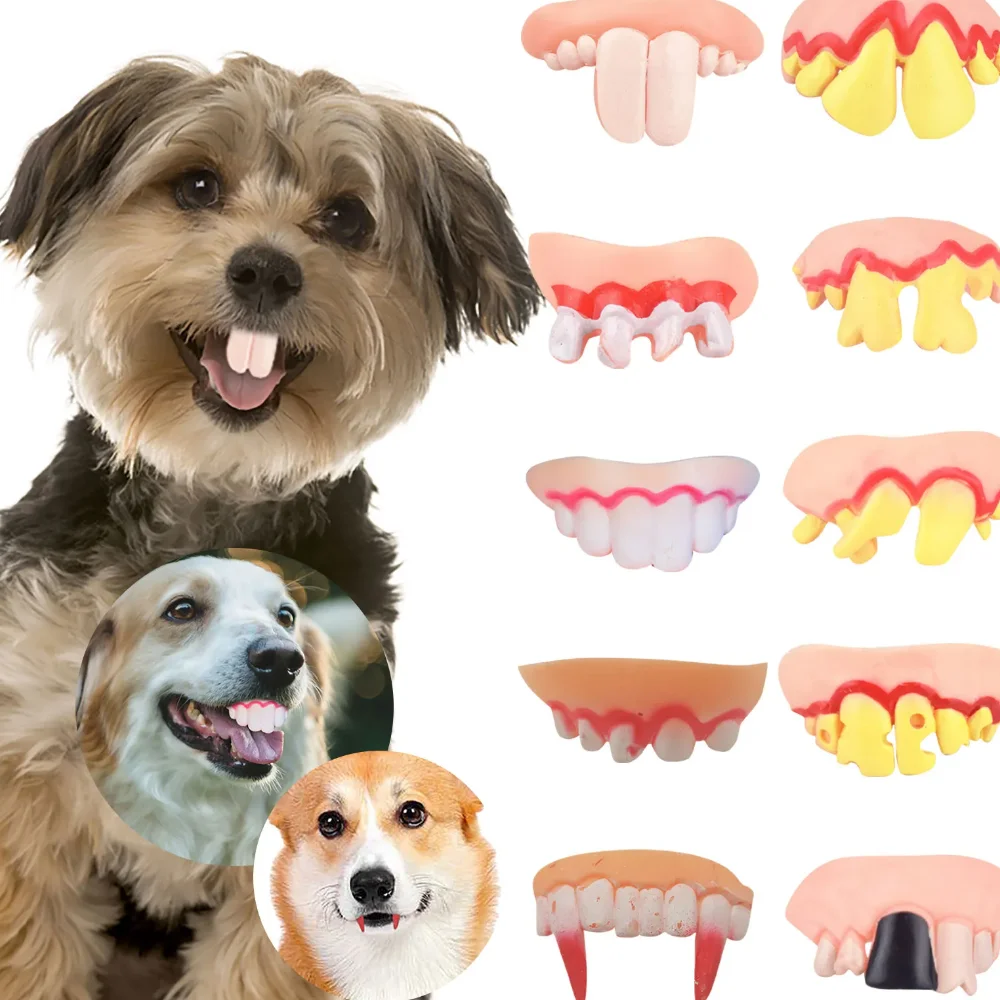 Funny False Teeth Set for Dog, Pet Decoration Supplies,Halloween Cosplay, Humans and Vampires Toy, Tricky Luxury Pet Accessories