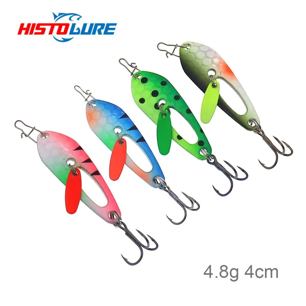 1Pcs Fishing Lure Metal Spoon 1.8g  4.8g Noise Sequin Paillette Carp Bass Artificial Hard Fishing Baits With Treble Hook