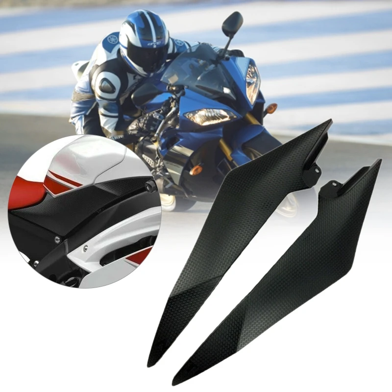 Motorcycle Black Gas Tank Side Cover Panel Fairing Trim Cowl For Yamaha YZF R6 2008-2015 YZF-R6 YZFR6