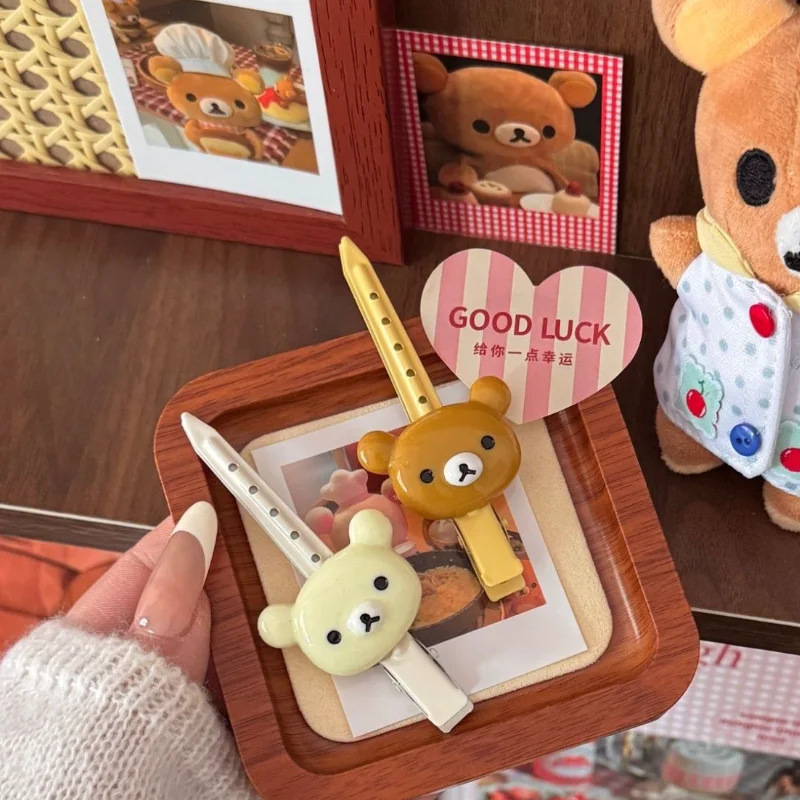 

Новый Rilakkuma мультфильм творчество острый зажим для носа милая универсальная заколка для волос для челки милое девичье сердце студенческий аксессуар для волос