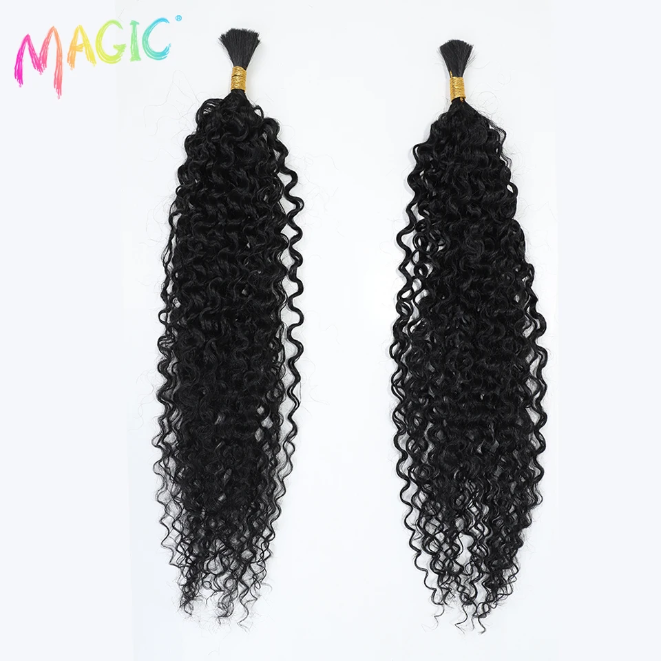 Extensiones de Cabello sintético Afro rizado a granel, mechones de pelo de ganchillo mágico, extensiones de cabello trenzado Rubio degradado, 21 pulgadas