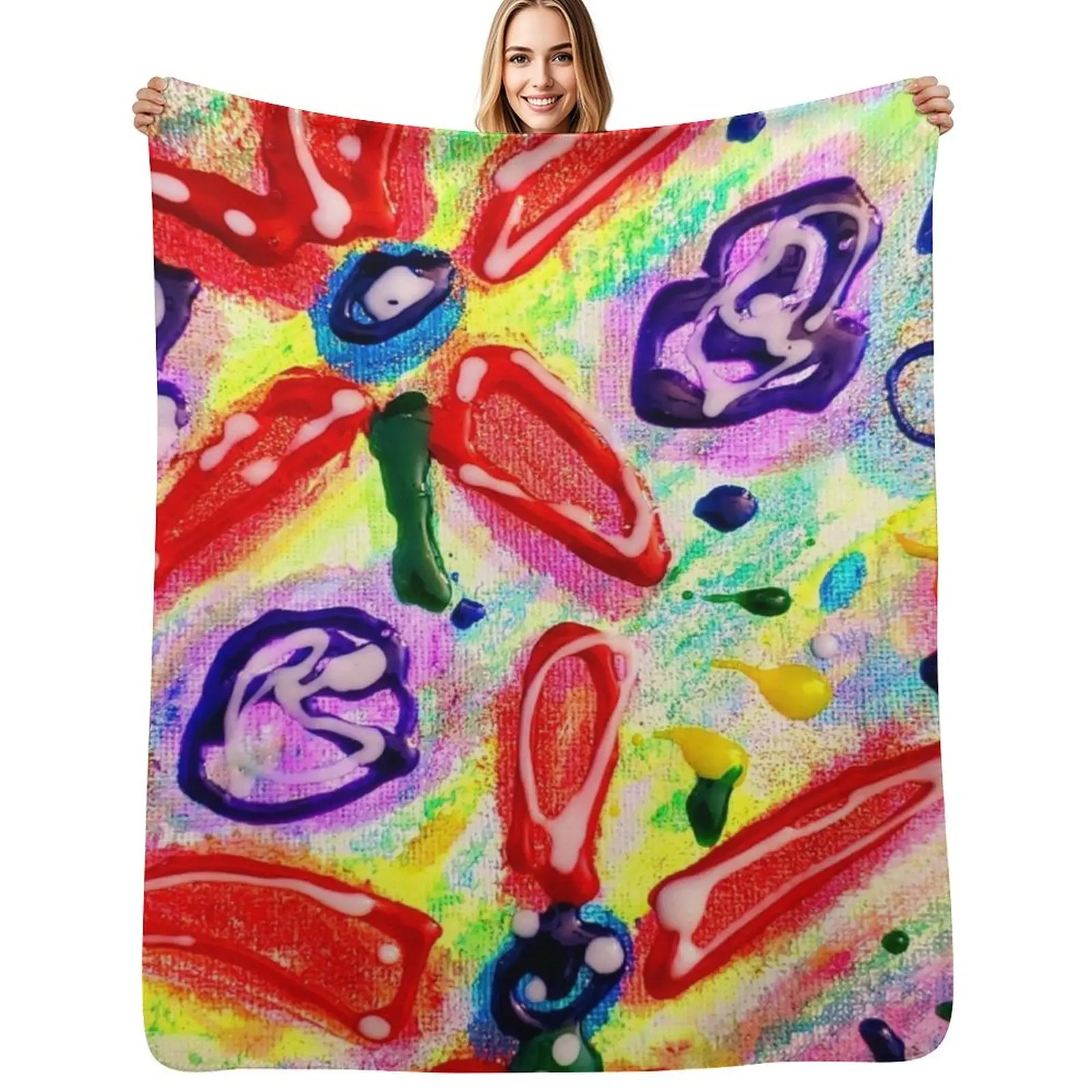 

Flowers of Glass Throw Blanket Compact Warm Blanket for Car Road Trip