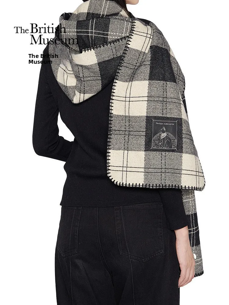 sciarpa-con-cappello-scozzese-british-museum-anderson-regalo-di-compleanno-invernale-per-ragazze-confezione-regalo-creativa-moderno-e-minimalista-bianco-e-nero