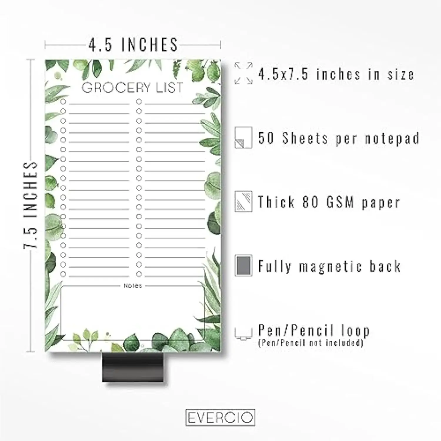 1pc Magnetic Notepad with Pen Holder，Portable Refrigerator Message Board，Home Kitchen Shopping List Office Student Sticky Notes