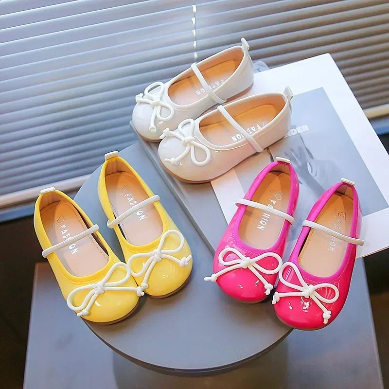 

Childrens Spring Autumn New Single Shoes Girls Soft-soled Anti-slip Performance Dancing Shoes Womens Simple Kids Princess Shoes