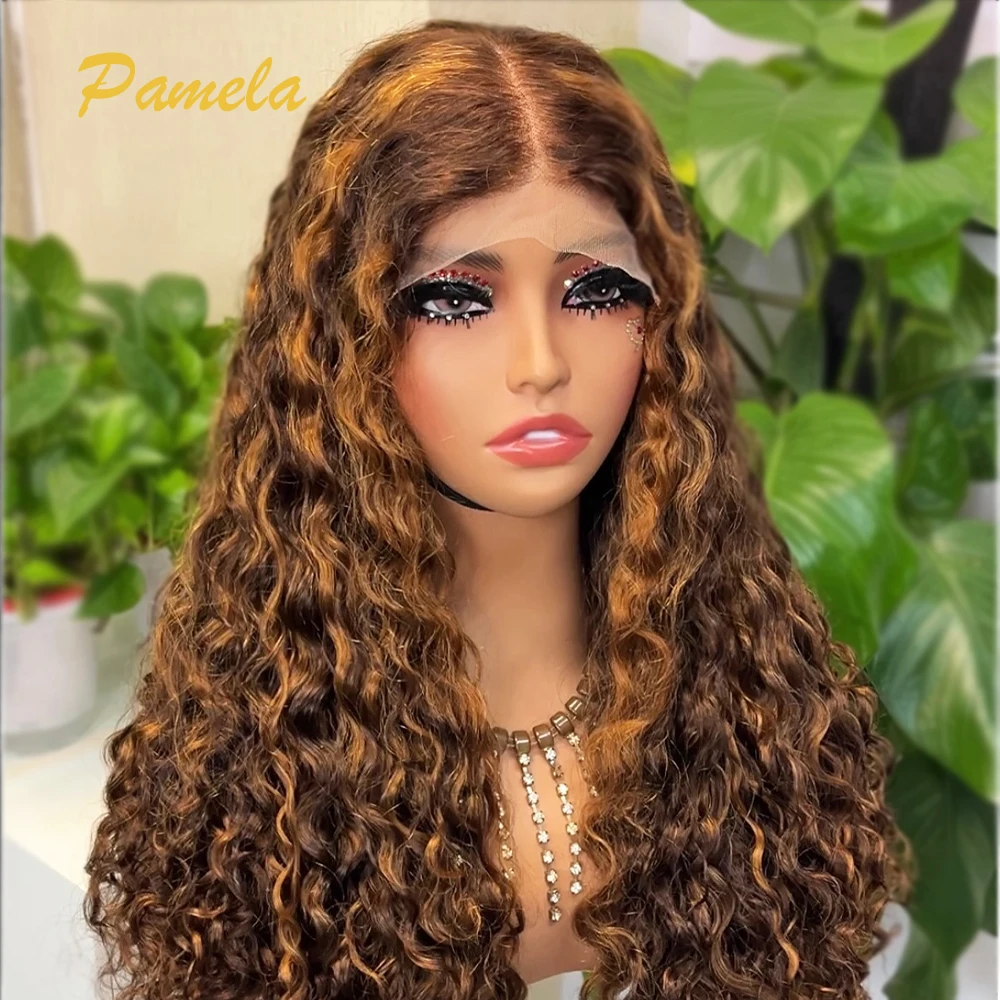 Ombre Blonde Colored Curly Bob Wigs 13x6 Transparent Lace Frontal Glueless Wigs Human Hair Wigs Natural Pre plucked Ready To Go