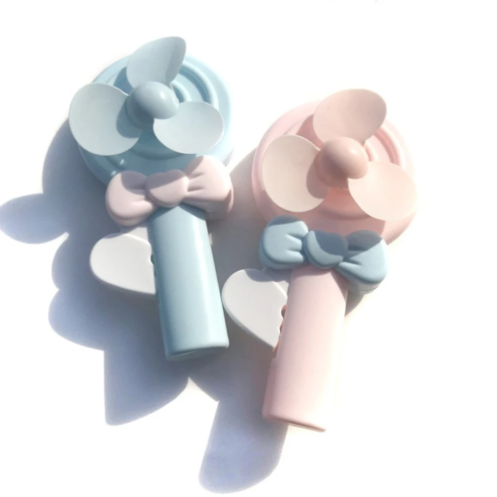 

Lovely Lollipop Shape Mini Hand-Held Hand Pressure Portable Fan Blowing Kids Children Pink Lightweight Eco-Friendly Material