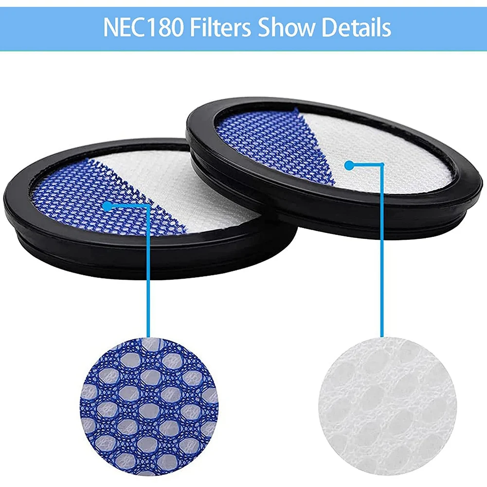 Filtro de substituição compatível para Eureka RapidClean Pro, Acessórios para aspiradores, NEC180, NEC185, NEC186, NEC190