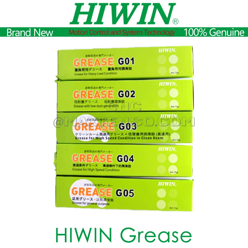 

HIWIN G03 Grease of Low Particle-emitting High Speed HWIN G04 Grease of High Speed Wear Resistant Brand New Linear Guideways