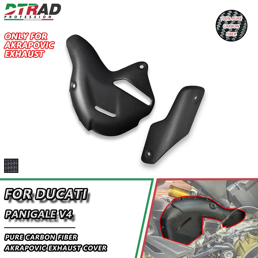 AKRAPOVIC Exhaust Cover For DUCATI Panigale V4 1100 S SP Speciale Corse R1000 SP2 Carbon Fiber Heat Shield Motorcycle