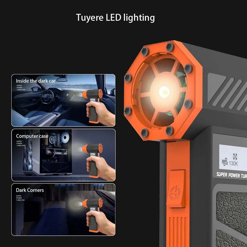 Mini ventilador sem fio aspirador de pó para carro 3 em 1 ventilador 200W de alta potência, carregamento sem fio portátil Dustbuster para carro doméstico