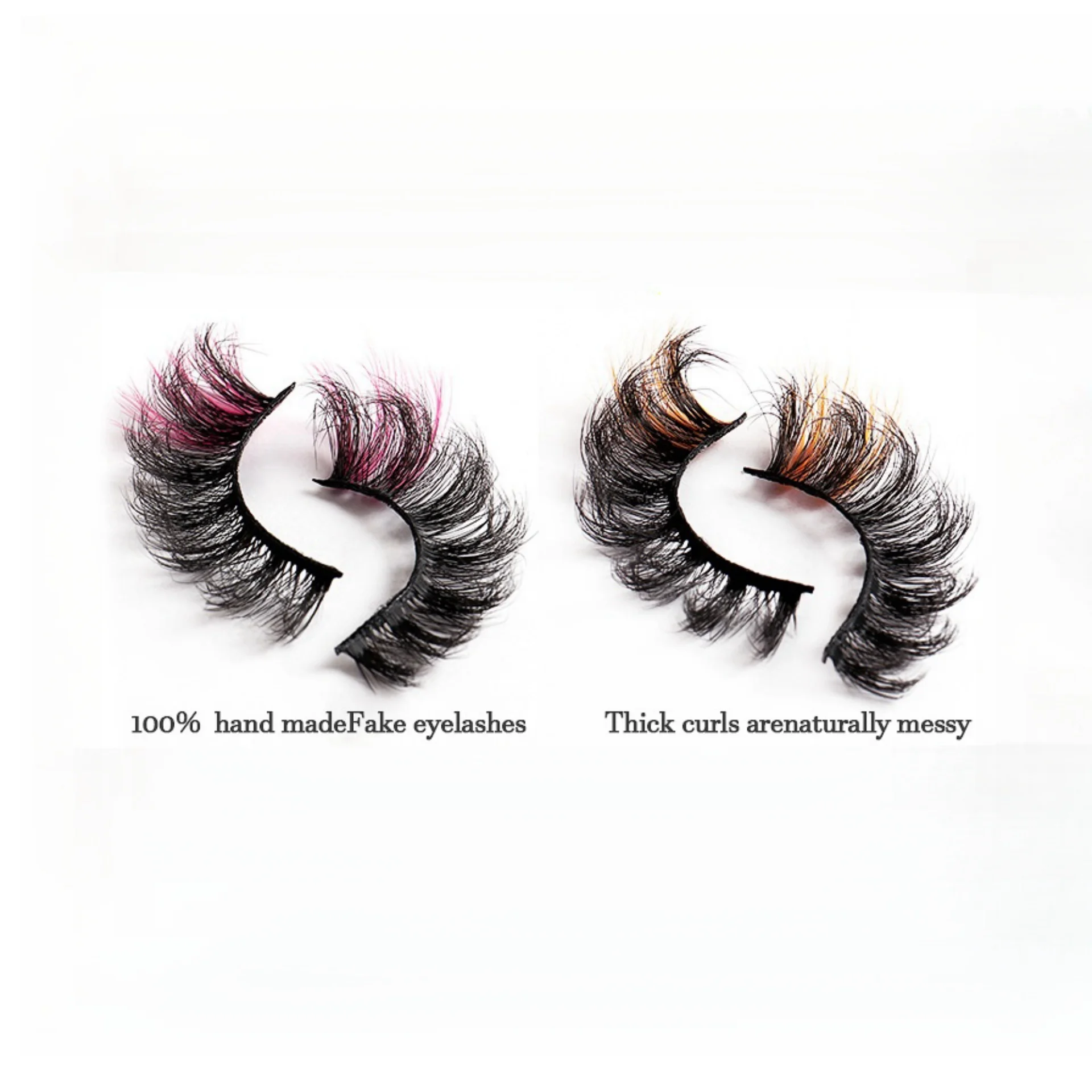 5 Pairs of colorful D-curved eyelashes Stage makeup The whole end of the eye colored false eyelashes are suitable for Halloween,