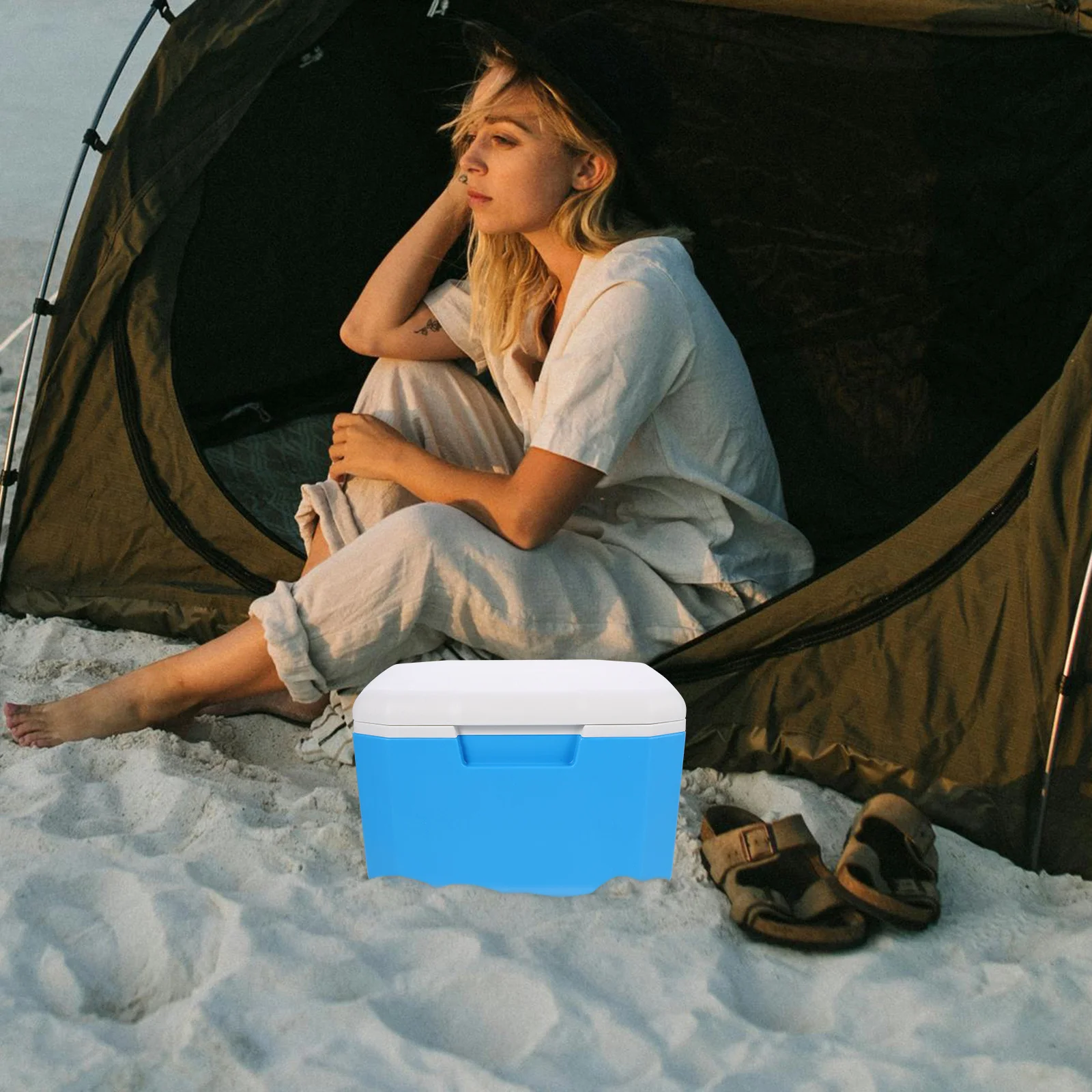 Caja aislada para exteriores, caja de almacenamiento de almuerzo con sello de cremallera de gran capacidad, contenedor de comida para Picnic, cesta refrigeradora portátil