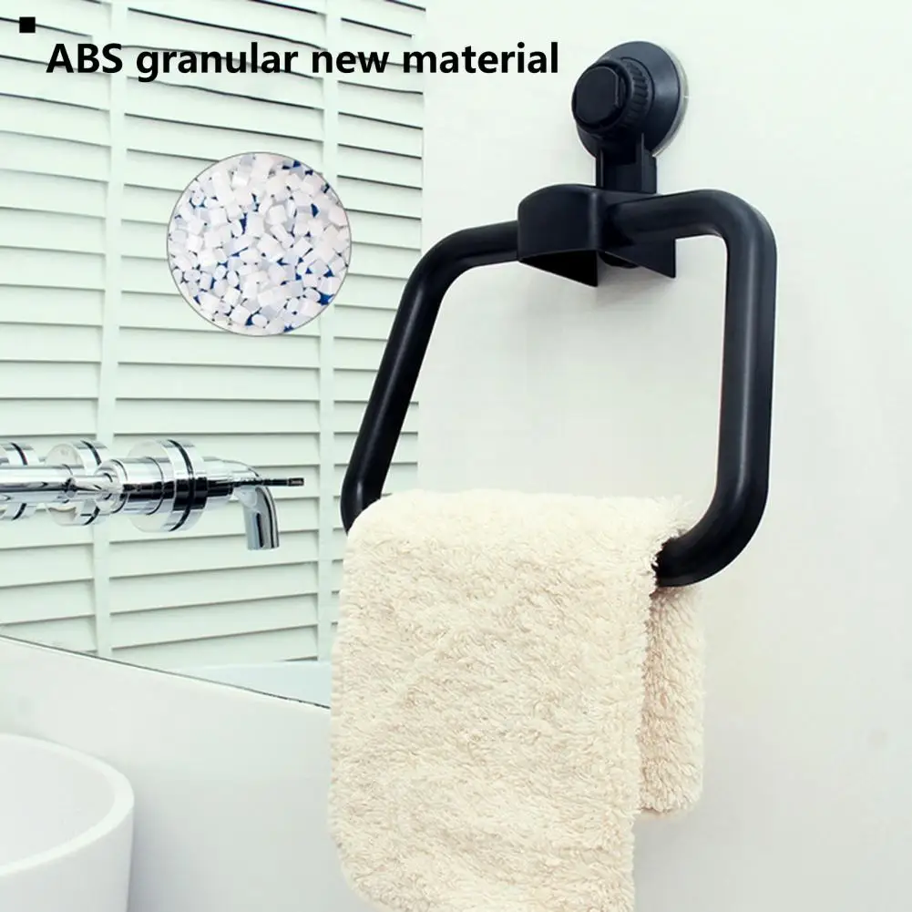 Towel Ring Punch Free Wall Mounted Space-saving Removable ABS Hand Towel Holder with Strong Suction Base Home Supplies